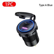 시거잭 주행충전기 차량용 파워뱅크 12V-24V USB 자동차 전화 충전기 QC3.0 5V 3A 소켓 고속 충전 PD 포트, 02 Type A Blue 1pc