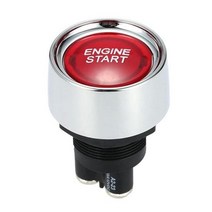 스마트 원격 시동 제어 경보 시스템 자동차 수정 점화 스위치 1224v 자동 재설정 원 키 스위치 led 라이트 버튼 스위치 자동 기절, 빨간색, 1개