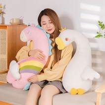 PEARL PANDA 봉제인형 대형 동물 인형 바디필로우 롱쿠션베개, 유니콘