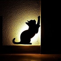토요케이스 고양이 실루엣 무드등 (일본 정품), 3.스크래칭 고양이