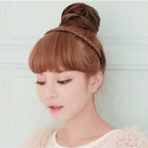 고운머리 똥머리 가발 당고머리 회오리 곱창가발 업스타일, 1개, 미들그레이