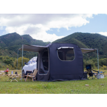 카크닉 QM6 3~4인용 지퍼 카쉘터 타프쉘 도킹텐트 큐브 코란도 코나 4~5인용, 차량 후미 확장 밀폐 텐트