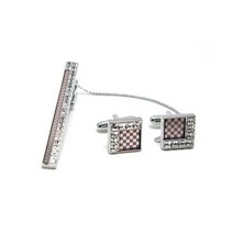 핑크 커프스버튼&넥타이핀 셋트 KDN-1D826