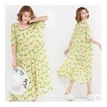 여성 여름 임신부 빅사이즈 꽃가라쉬폰 롱원피스
