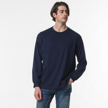에어이지 프리미엄 빅사이즈 더블코튼 라운드 이중직 긴팔 티셔츠 S-7XL