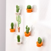 청년리빙 선인장 자석 세트, 화이트