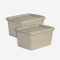 리바트키친 모아 리빙박스 24L, 머드, 2p