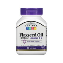 21st Century 21세기 센트리 아마씨 오일 1000mg 소프트젤 60정 알파-리놀렌산 리놀렌산 올레산 오메가3 오메가6 오메가9 함유