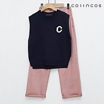 [코인코즈] 데일리 V넥 로고 포인트 루즈핏 베스트 (IY2WMV010)