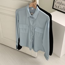 아이우먼 데일리사틴포켓블라우스 MOP077M303 빅사이즈