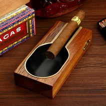 코이바 코히바 쿠바산 시가 재떨이 나무 원목 보관함, 블랙 2
