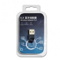 블루투스 5.3 동글이 동글 리시버 USB 어댑터 수신기 송신기 무선 PC Windows 11 10 8.1 스테레오 헤드셋 스피커 마우스, 검은색