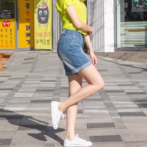 센스빅 여성 밴딩 워싱 청 반바지