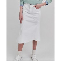 [20SS 헤지스 여성]에어로쿨 화이트 레터링자수 면혼방 스커트HSSK0B207WT