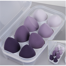 파스텔 퍼프 8종1세트+휴대용 케이스세트, 1개, 퍼플