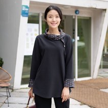 모슬린 엄마옷 터틀 타이 블라우스 EBL210030 마담 미시옷 중년여성의류 빅사이즈 50대 60대여성옷