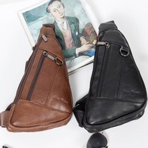 삼각 가죽 슬링백