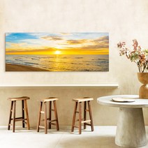 더 아트 컴퍼니 감성 여름 힐링 바다 풍경그림 홈인테리어 카페 스튜디오 그림액자 물그림 풍수그림 시원한 바다그림 20종, 18. 노을해변 와이드