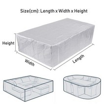 커버 덮개 68 사이즈 실버 가든 파티오 보호 옥스포드 천 가구 먼지 등나무 테이블과 의자 소파 방수 레인, 230x165x80cm, 01 Silver_28 230x165x80cm