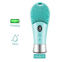 전기 페이셜 클렌저 실리콘 클렌징 브러시 페이스 모공 딥 블랙 헤드 메이크업 리무버 포밍 마사지, 05 charging blue