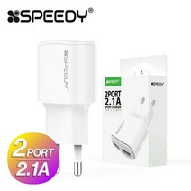 스피디 USB 2포트 분리형 가정용충전기 5V2.1A 미포함, [W50D3A1], [색상 선택]▷A700-화이트, 1개