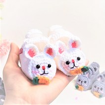 손뜨개 깡총 깡총 아기 토끼신발 DIY 동영상 패키지, 진그레이, 만삭촬영용~50일, 4/0호