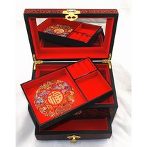 붉은 함포장 결혼 현금예단함 예단봉투 현금예단 혼례 봉채비 함 약혼 결혼 칠기 상자, E