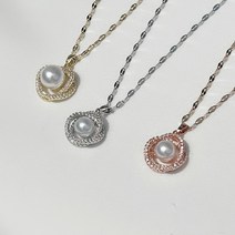 [1+1 할인] 쉐블 진주 웨이브온 꼬임 써지컬스틸 레이어드 체인 목걸이