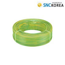 에스엔씨코리아 전기자재 접지선 전기선 HIV 단선 2.5SQ 황녹색, 100M, 1개
