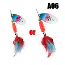 W.P.E 코모도 스피너 루어 15g/22g 1 개 하드 베이트 스푼 깃털 트레블 후크, 15g, 06 A06