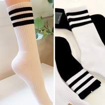 남녀공용 삼선 긴 양말 쿠션 남자 여자 기본 스포츠양말 운동 스트라이프 빅사이즈추가