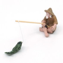 테라리움 만들기 재료 화분피규어 낚시꾼 할아버지 미니어처 1P