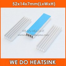램쿨러 우리는 방열판 52x14x7mm를 열 패드 없이 또는 포함하지 않고 수행합니다., 2-푸른