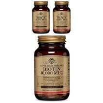 솔가 비오틴 10 000mcg 베지터블 캡슐 글루텐 프리 비건, 120개입, 3개