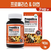 프로폴리스 & 아연 플라보노이드 BEE PROPOLIS 비프로폴리스 추출물 알약 캡슐 항산화 건강 영양제 기능식품, 1개입, 프로폴리스 & 아연 90C