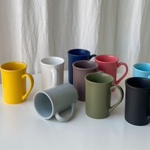 스테이828 무광 큰 대용량 빅 사무실 머그컵 롱 머그잔 9color, 옐로우