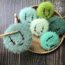 364days 딥그린 삐에로 오이피클 수세미 귀여운 핸드메이드 수세미, 05.그린티(개별포장) 1개, 고리o