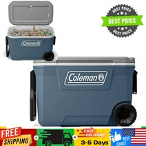 휴대용 316 시리즈 62QT 하드 아이스 체스트 휠 쿨러 캠핑 박스 블루