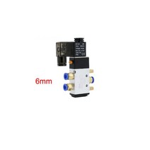 공압 부품 공압 전기 솔레노이드 밸브 5 방향 2 위치 AC220V DC24V 코일 볼트 4/6/8/10/12mm 호스 연결, 02 6mm_01 AC220V