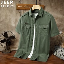 JEEP SPIRIT 지프 남성용 봄 여름 아웃도어 터틀넥 카고 반팔셔츠 JPAB-8698+사은품