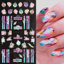 1 pc 디자인 손톱 장식 네일 접착제 손톱 장식 슬라이더 접착제 네일 데칼 SASW5D, 5DK021