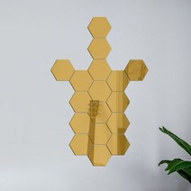 MDG8698 아크릴거울16pcs 부착형 붙이는 디자인 인테리어 (거울/아크릴거울/육각거울/무프레임거울)