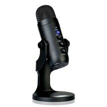 RUN 기술 usb 게이밍 콘덴서 유선 마이크, 블랙