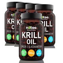 이탈리아 나투 NATOO 크릴오일 1000mg 오메가 3 아스타잔틴 60캡슐, 5팩