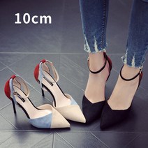 도오빠 여성 하이힐 여자 스틸레토 구두 10cm 스트랩 봄 여름 신발 데일리 키높이 키작녀 220부터