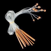 대바늘세트 12pcs 탄화 천연 대나무 아프간 튀니지 카펫 크로 셰 뜨개질 뜨개질바늘, 12개