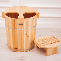 간이 편백나무 히노끼 족욕기 족욕통 습식 원형 가정용, 40고목통+롱커버+마사지 바퀴개