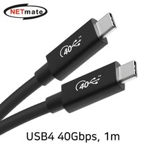 NETmate USB4 Gen3 40Gbps 케이블 1m/NM-UC401B/C타입/USB-IF 인증/싱글 8K 60Hz/듀얼 4K 60Hz 지원/최대 20V 5A 100W 전원공급, 화이트