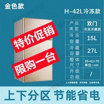 캠핑용 차량용 냉장고 이동식 탁상용 소형냉장고 가정용 소형기숙사 미니카 단문냉장고 렌탈 1~2인용 냉동기능, 冷冻冷藏【42L流光金-家用款】
