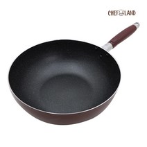 국산 쉐프랜드 마블 코팅 튀김 팬 28 cm 업소용 식당 웍 중국 궁중 후라이 프라이 펜